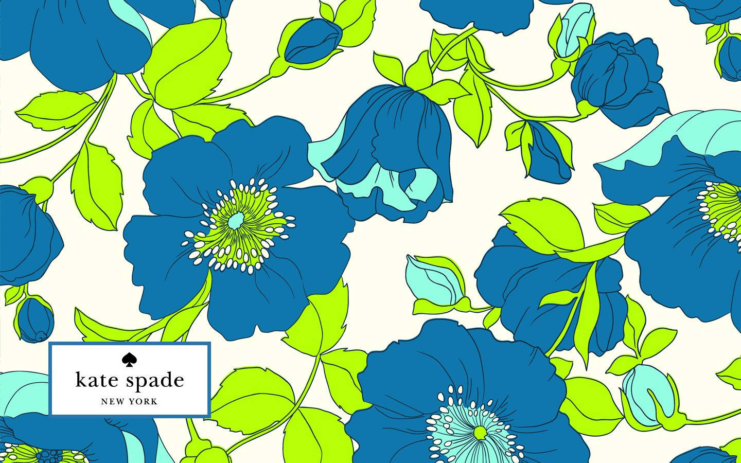 Kate Spade Blue Flowers Wallpaper