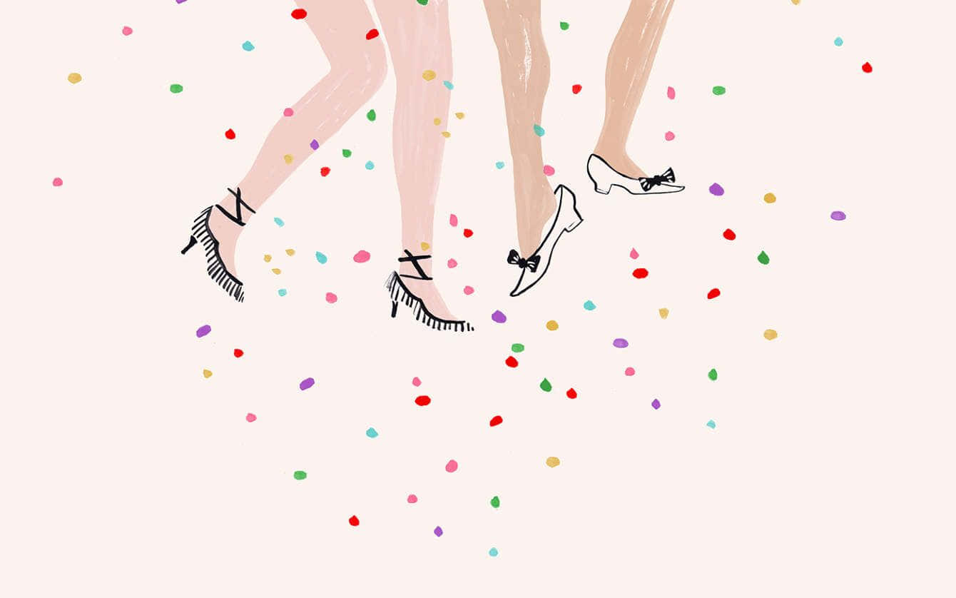 Two Women In High Heels Are Flying In The Air Wallpaper