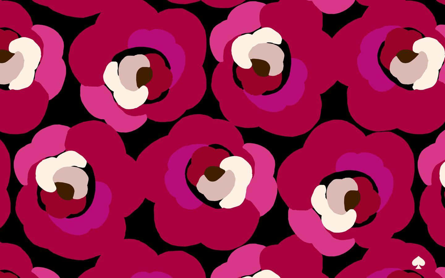 Kate Spade Desktop Pink Flowers Pattern Wallpaper