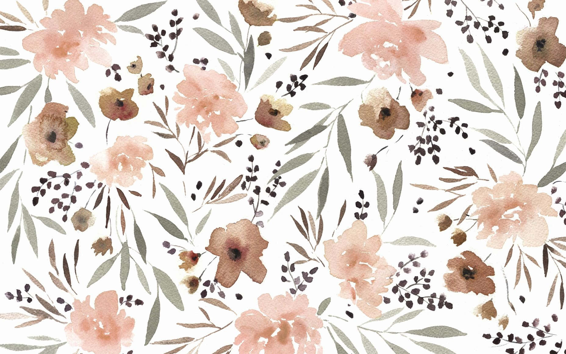 Kate Spade Desktop Watercolor Pink Flowers Wallpaper
