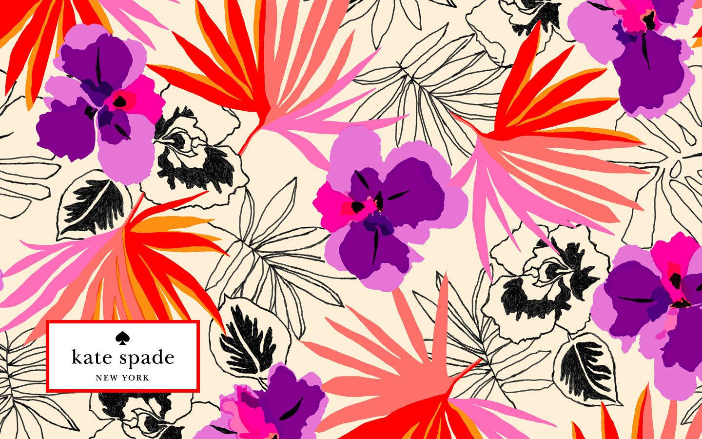 Kate Spade Ferns And Flowers Wallpaper