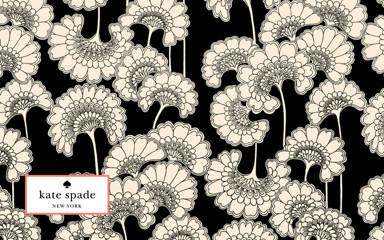 Kate Spade Stylized White Flower Art Wallpaper