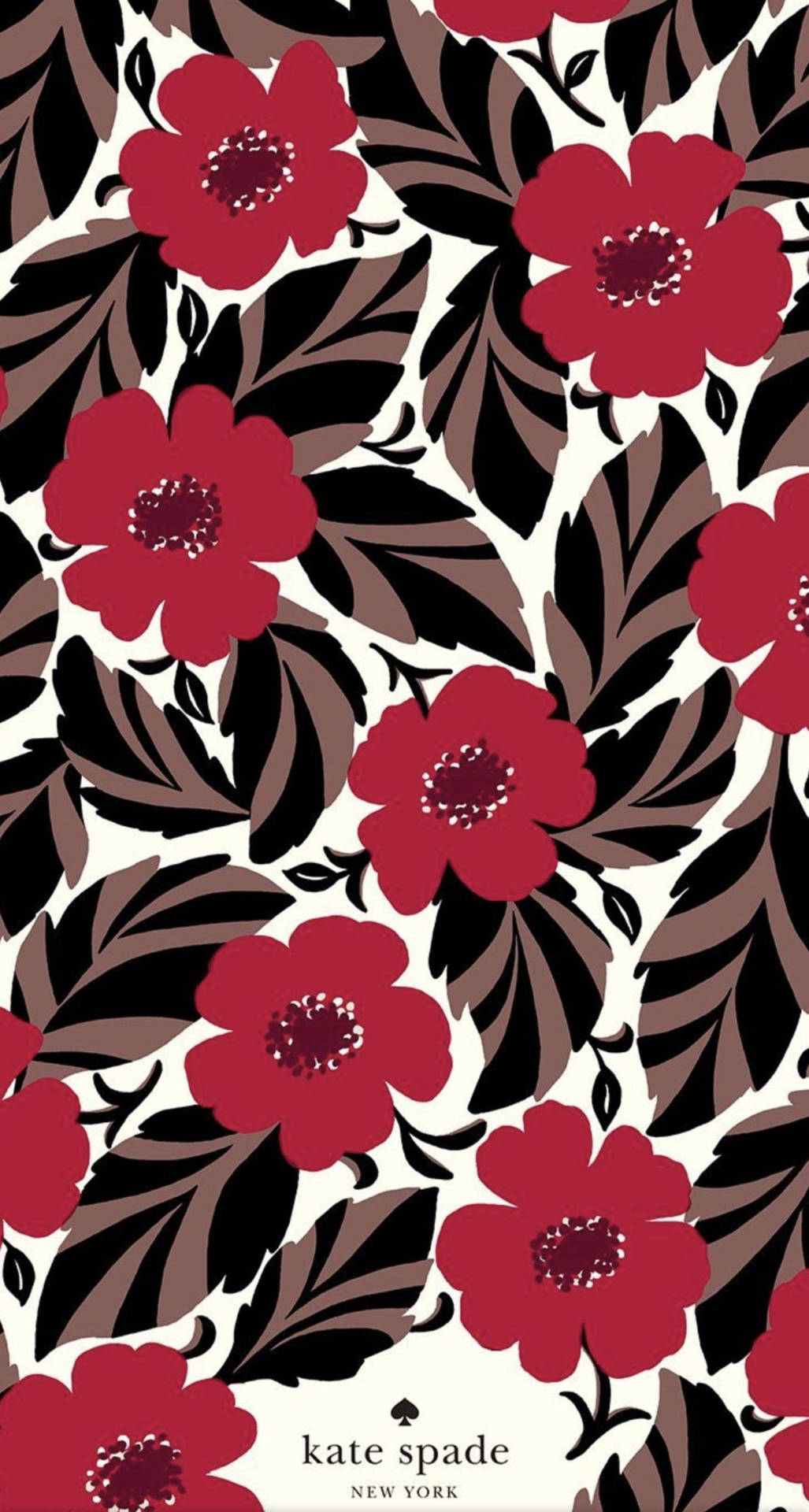 Kate Spade With Red Flowers Wallpaper