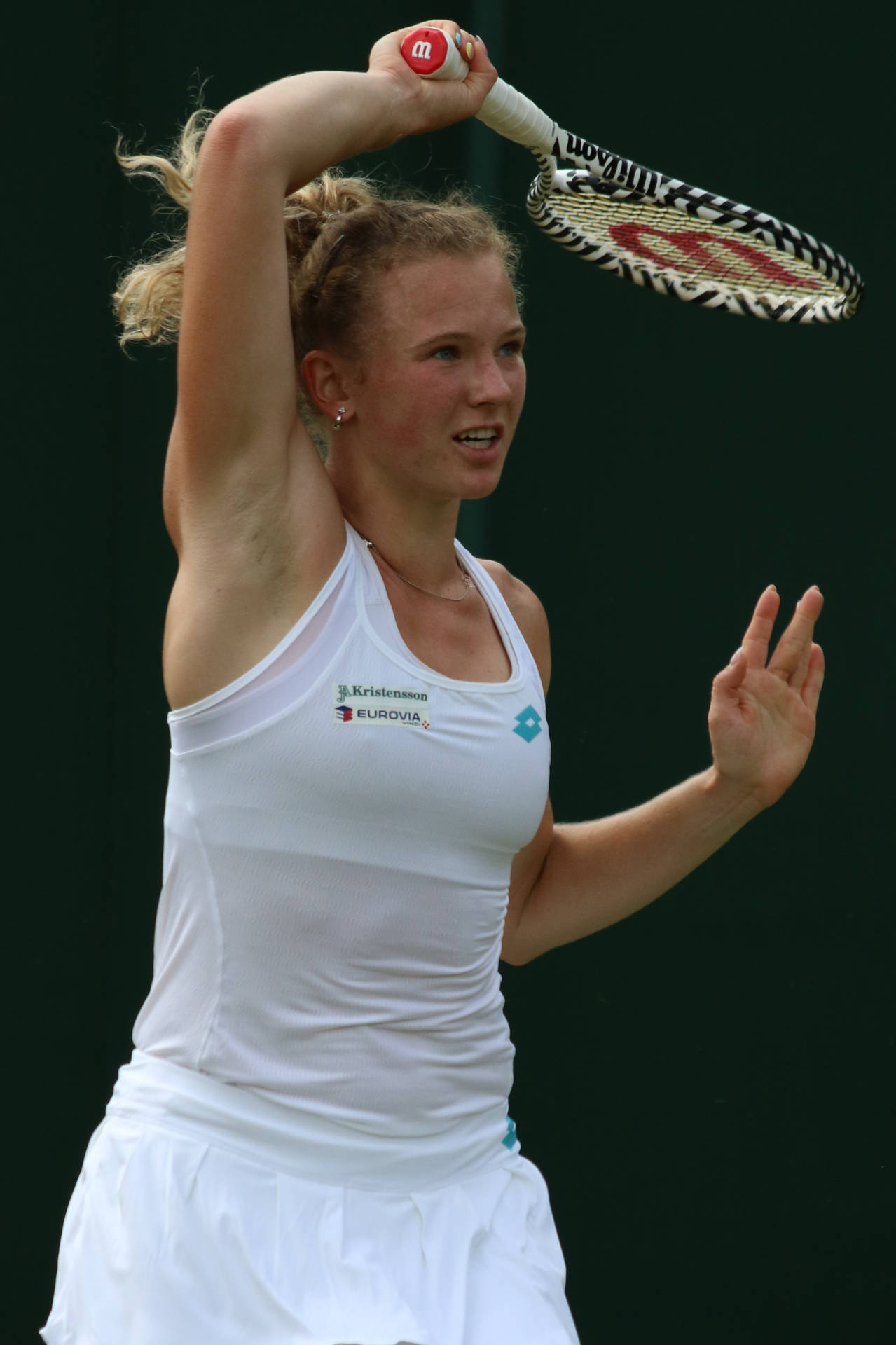 Katerina Siniakova Raising Racket Wallpaper