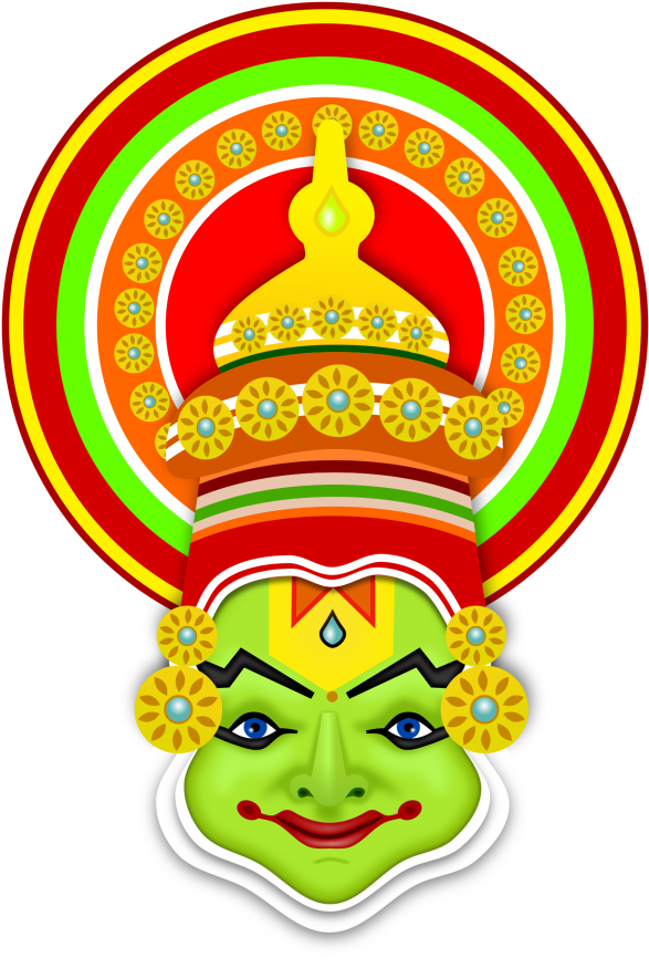 Kathakali Dancer Artwork Onam Festival PNG