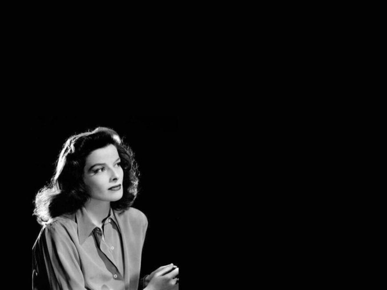 Katharine Hepburn On A Dark Background Wallpaper