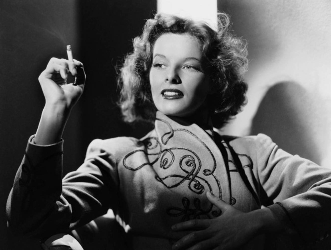 Katharine Hepburn With A Cigar Wallpaper