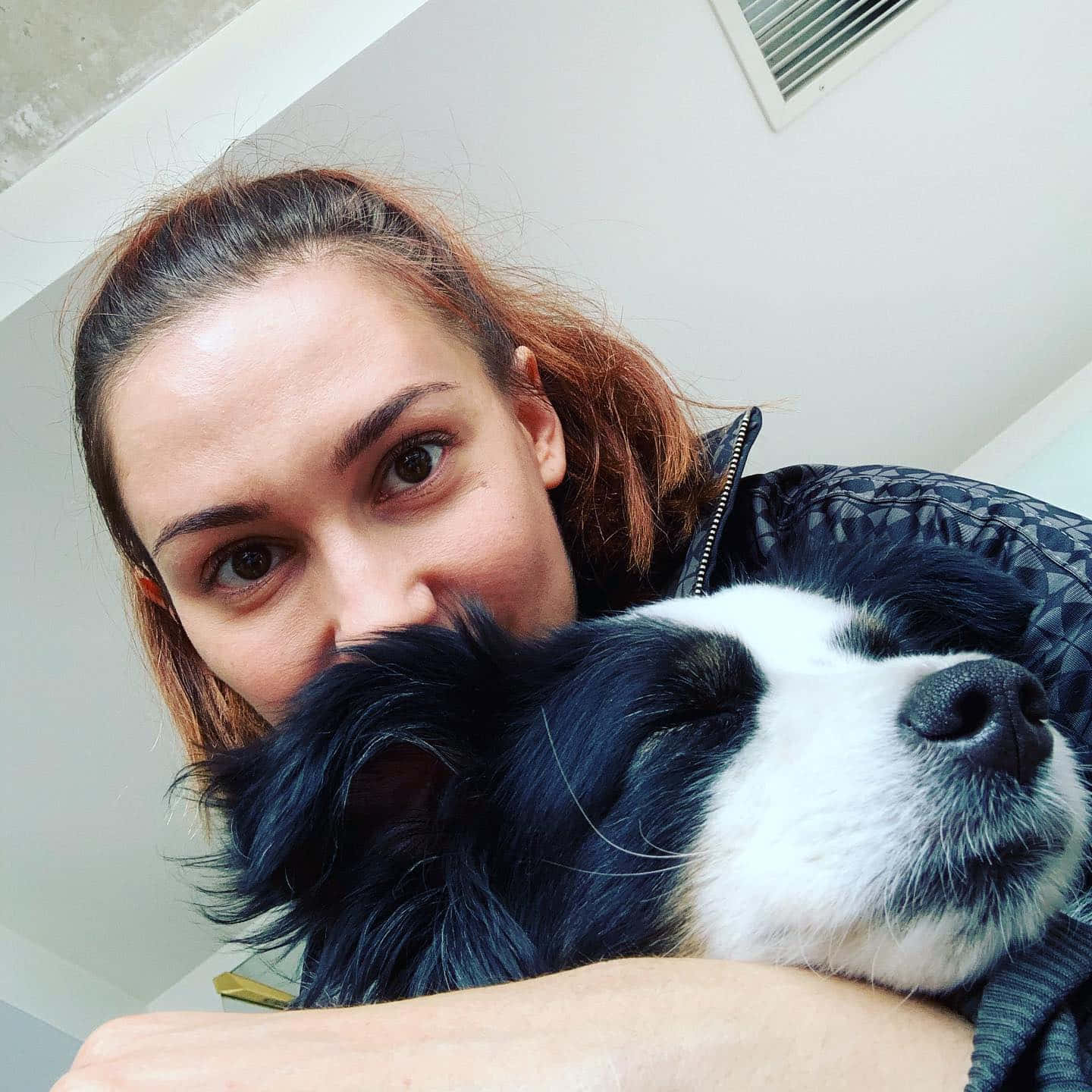 Katherine Barrell Selfie With Dog Wallpaper