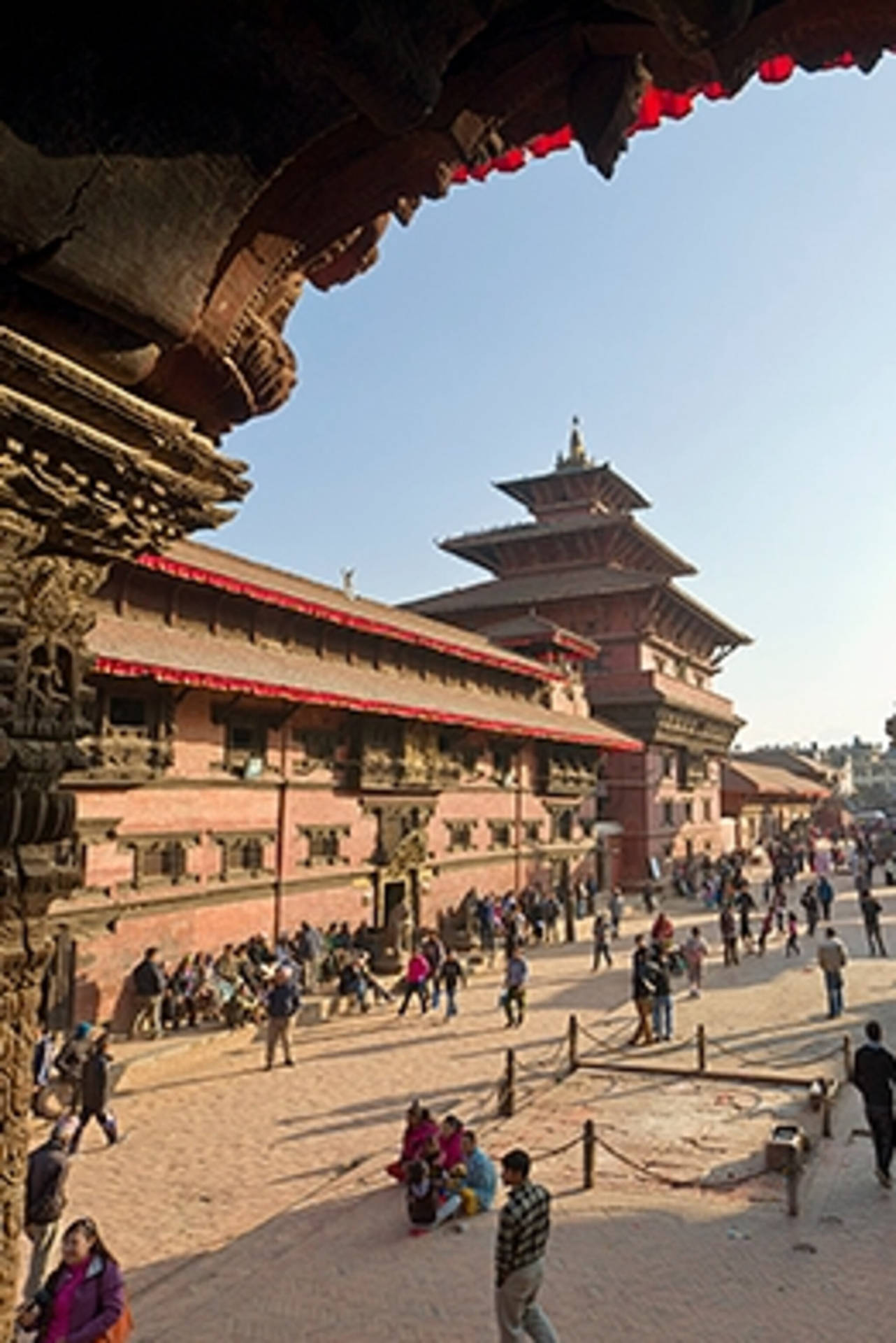Bygninger fra Kathmandu, Folk og scene Wallpaper