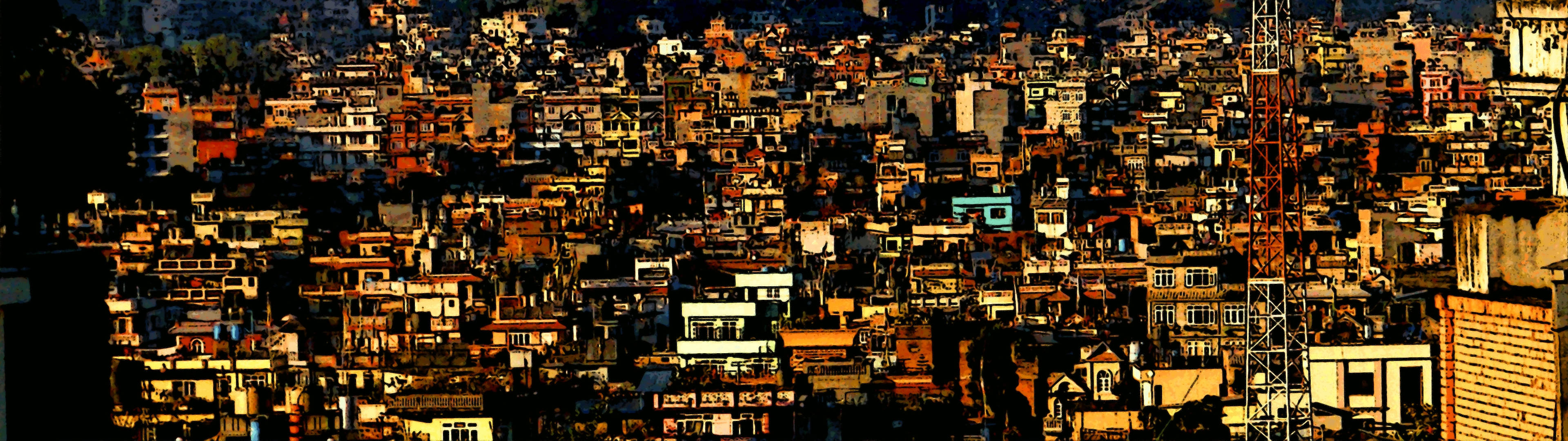 Kathmandu City Panorama: Se et fascinerende udvalg af den smukke by Kathmandu. Wallpaper