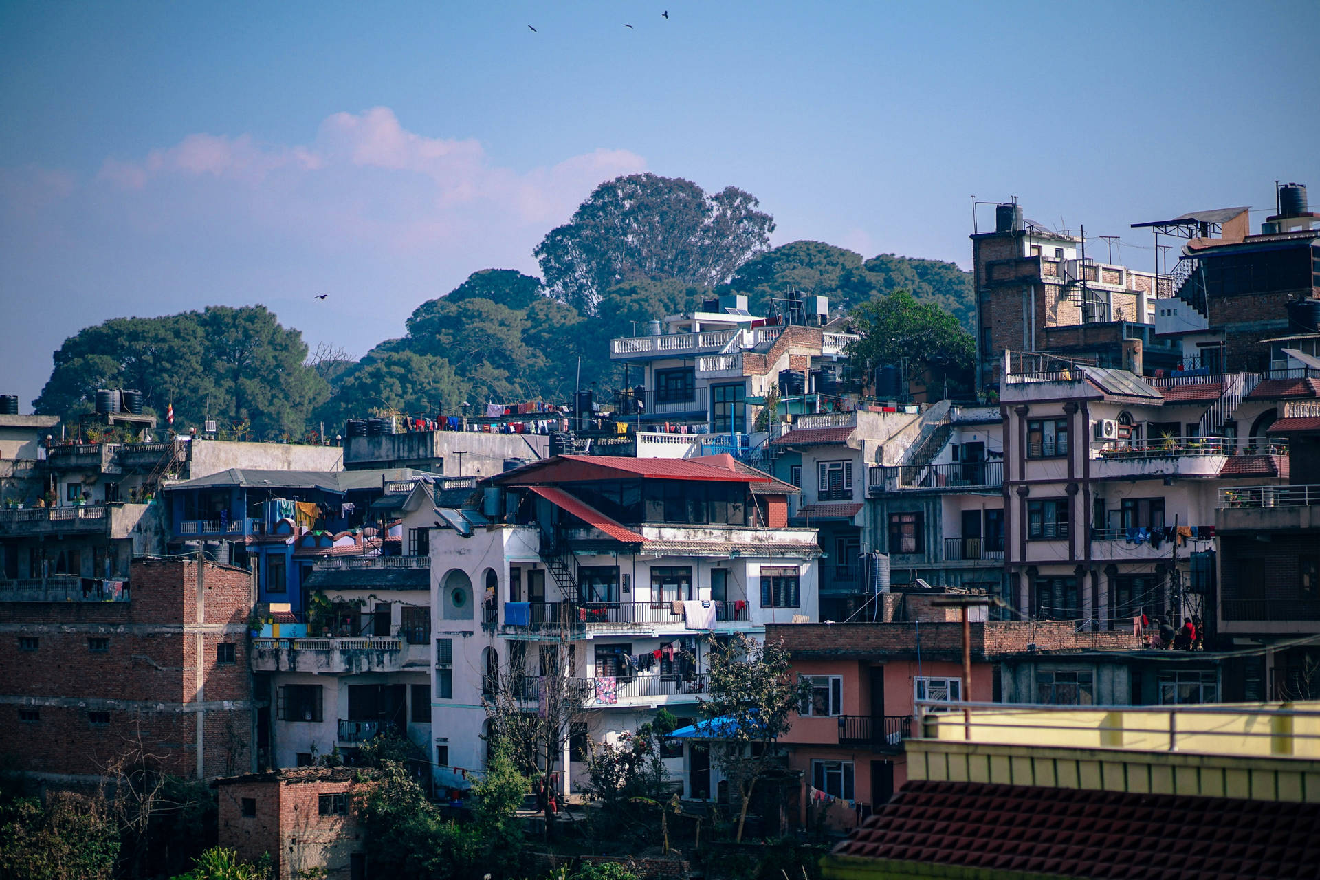 A Scenic Overlook of Kathmandu City Wallpaper