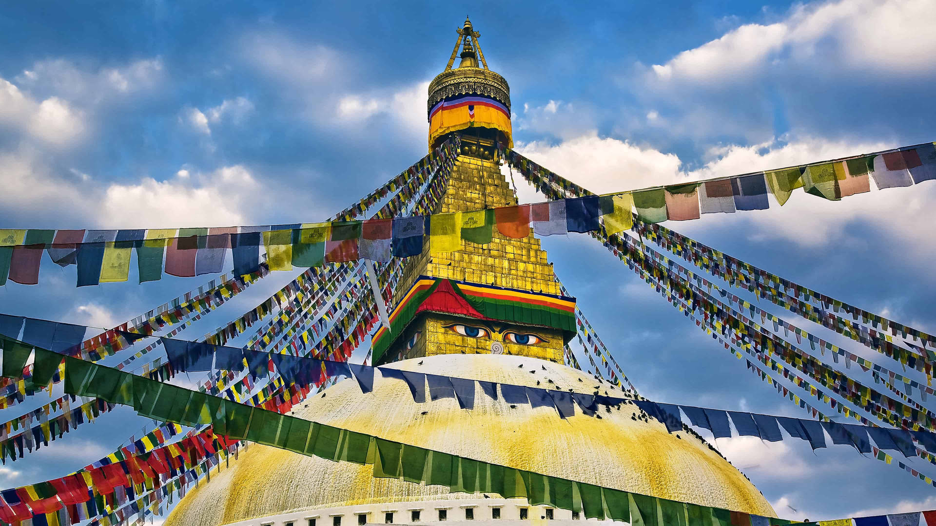 Boudhanath: The Sacred Yellow Dome Stupa of Kathmandu Wallpaper