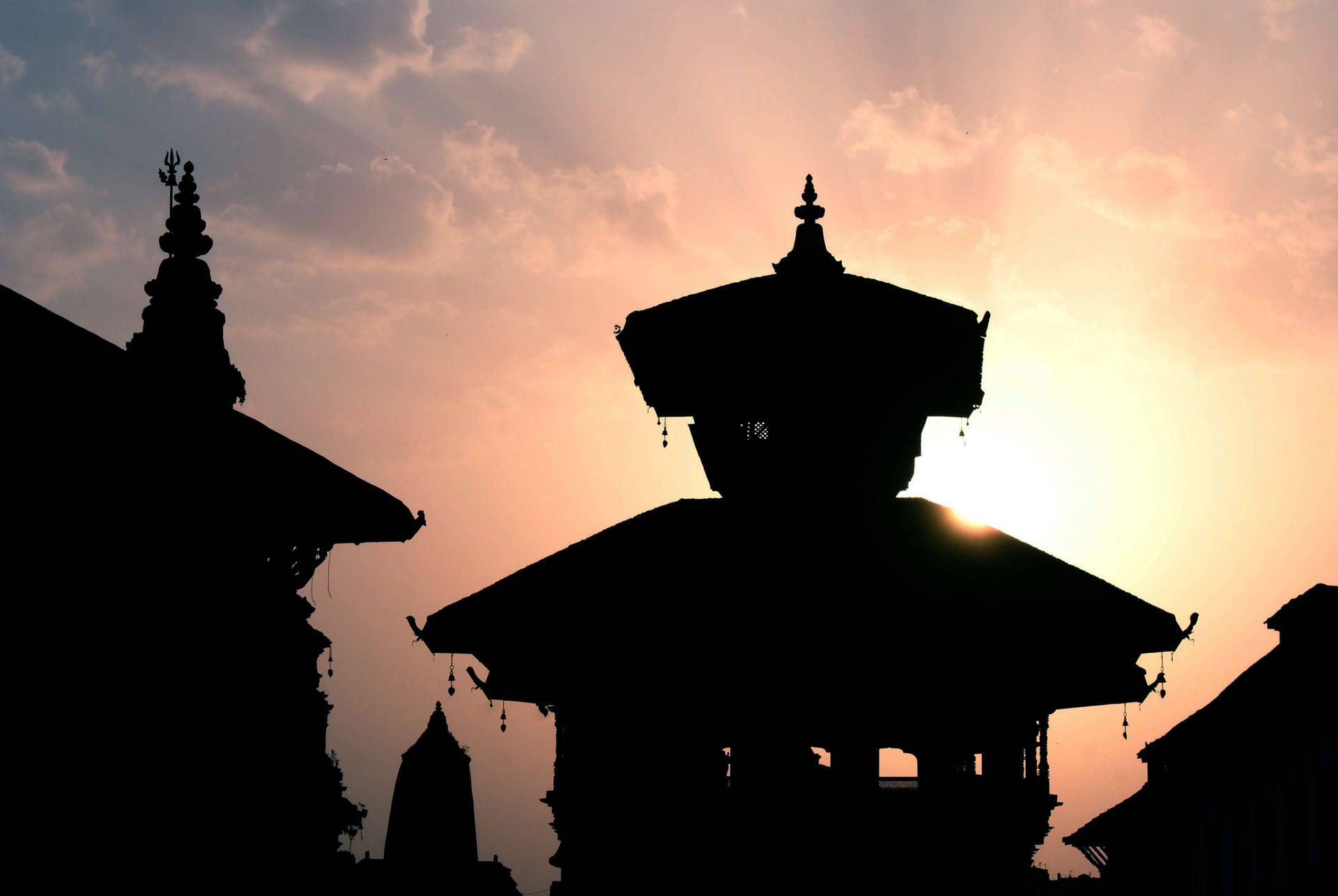 Kathmandu Stupas Sunrise Wallpaper