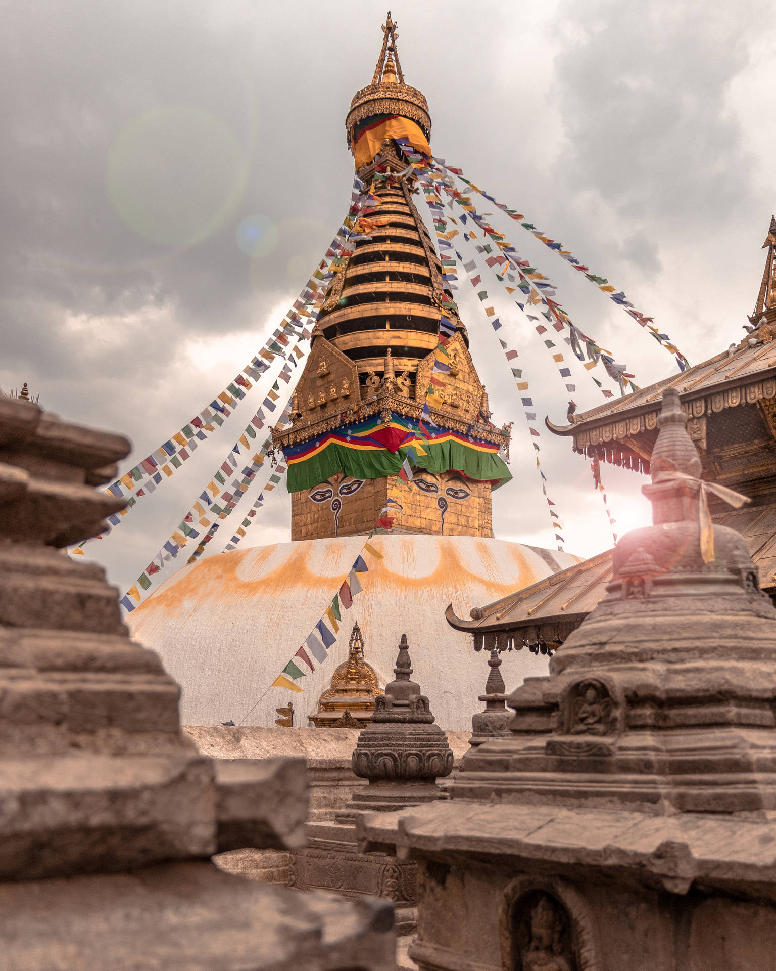 Kathmandu Swayambhunath Mahachaitya Central Pagoda Wallpaper