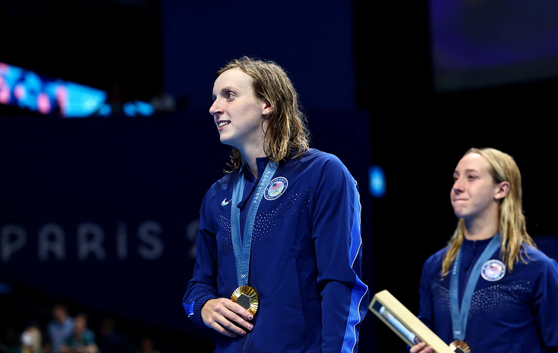 Katie Ledecky Celebrating Victory Wallpaper