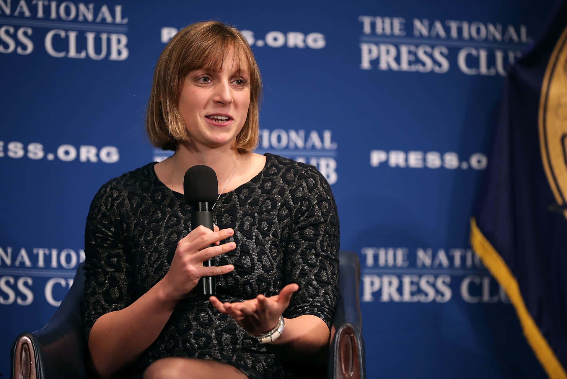 Katie Ledecky Speakingat National Press Club Wallpaper