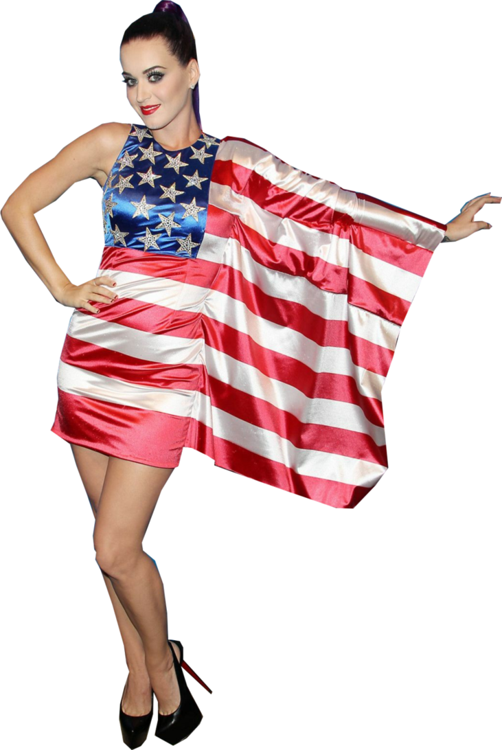 Katy Perry American Flag Dress PNG