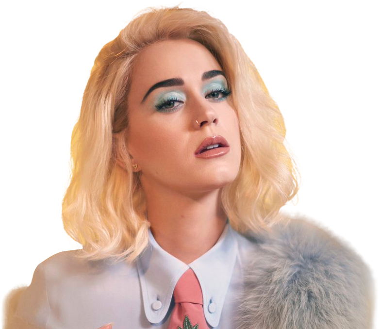Katy Perry Blonde Hair Blue Eyeshadow PNG
