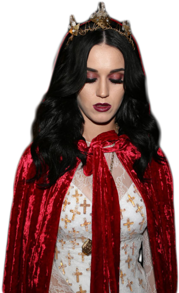 Download Katy Perry Red Capeand Crown | Wallpapers.com