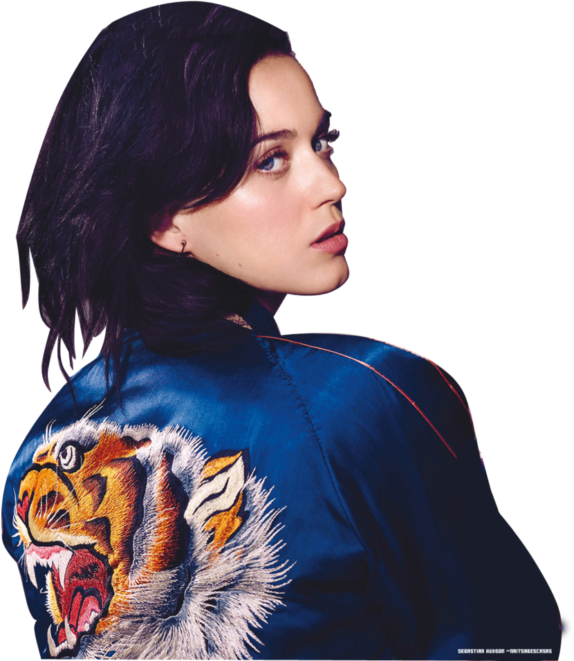 Katy Perry Tiger Jacket Portrait PNG