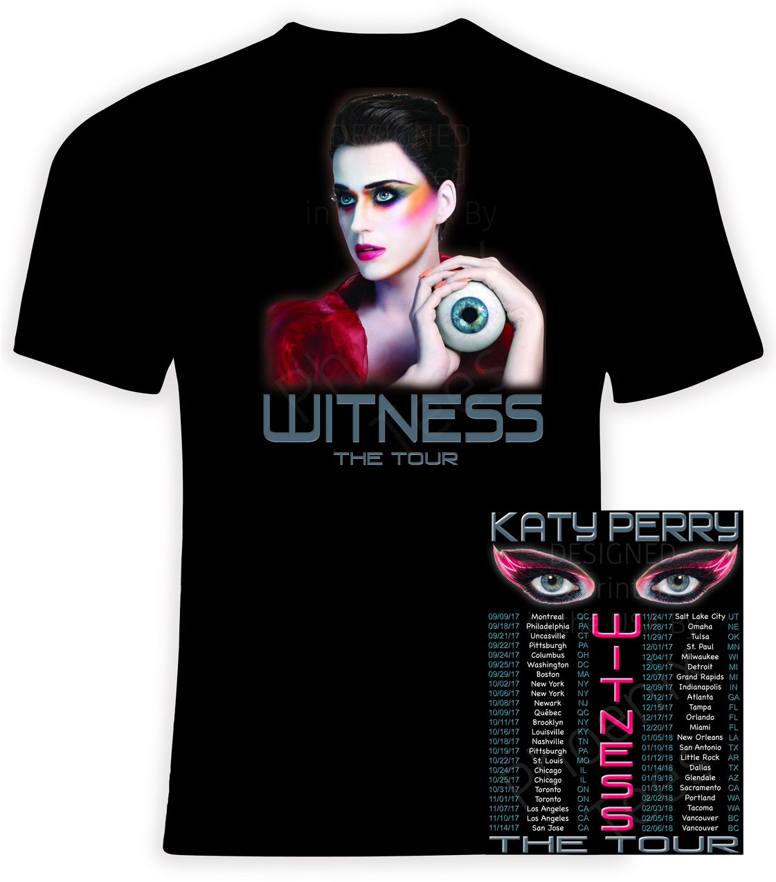 Katy Perry Witness Tour T Shirt Design PNG