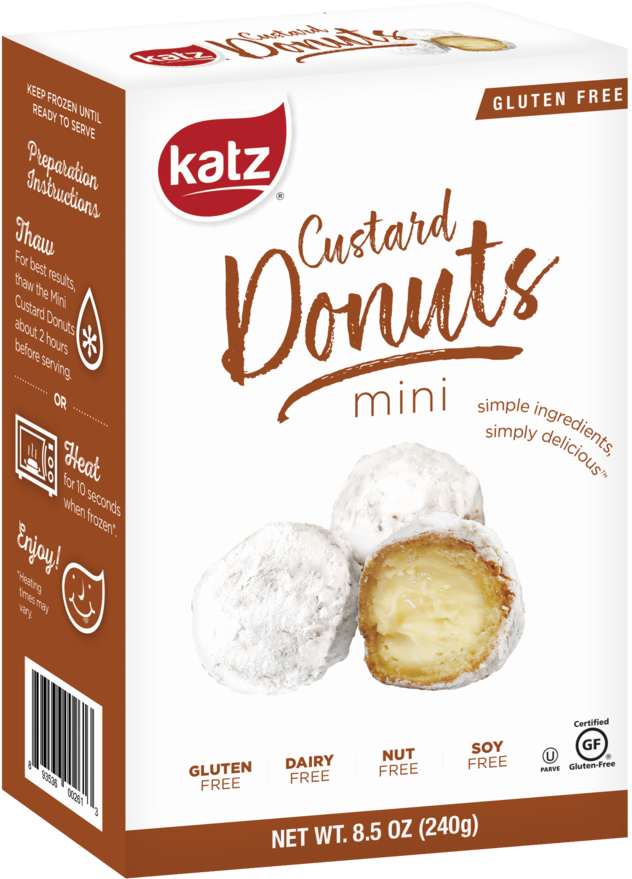Katz Gluten Free Custard Mini Donuts Box PNG