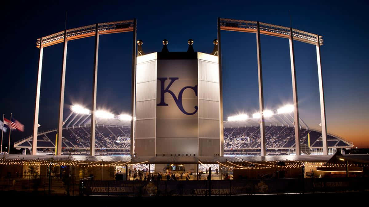 Forbløffendeudsigt Over Kauffman Stadium – Kansas Citys Juvel. Wallpaper