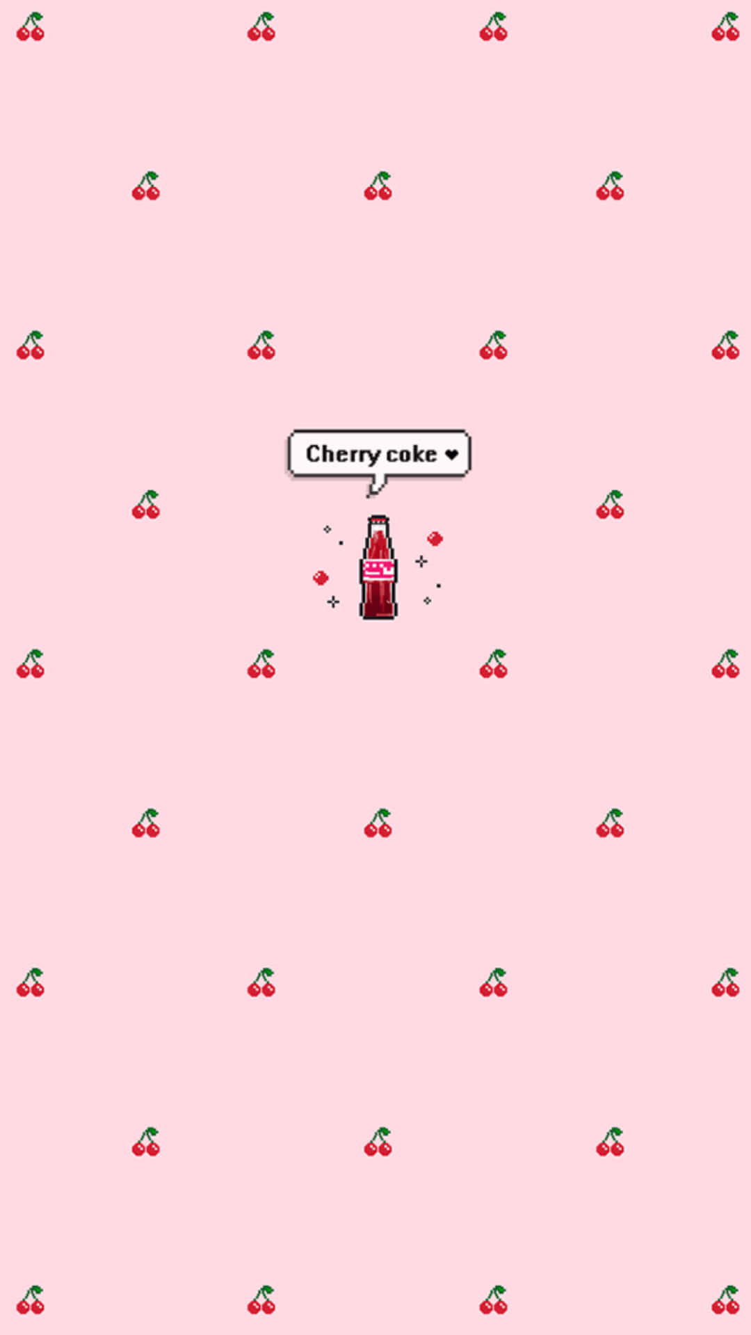 Kawaii Æstetisk Cherry Coke animert bakgrunn Wallpaper