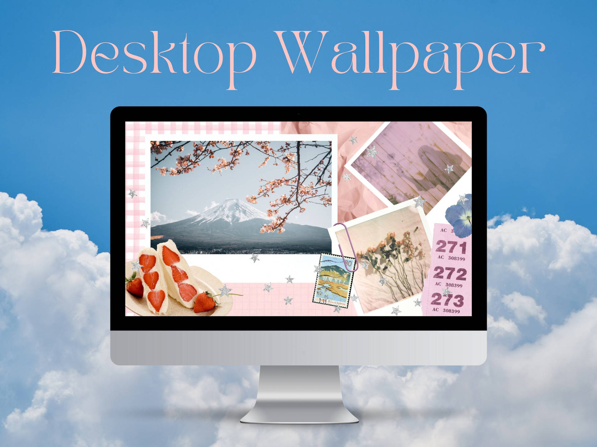 Refreshingly Kawaii - Aesthetic Computer Showcasing Adorable Artistry Wallpaper