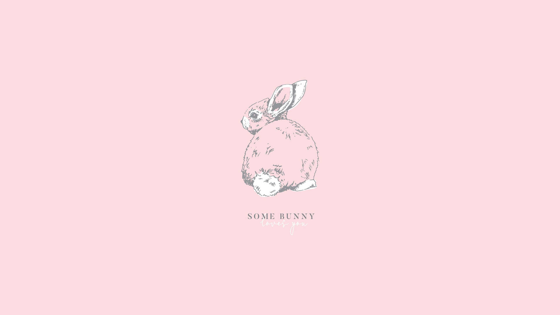 En pink kanin med ordene 