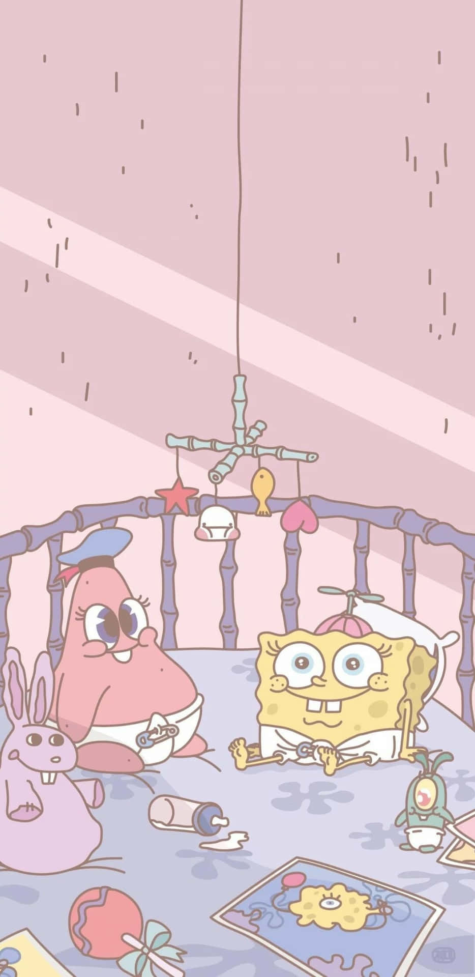 Söt Estetisk Spongebob Och Patrick Wallpaper