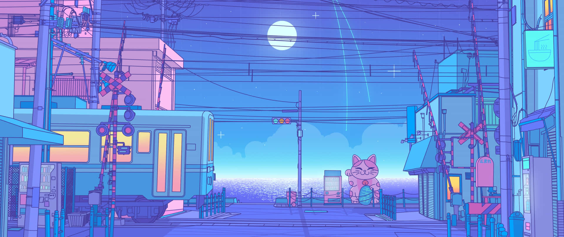 Kawaii Aesthetic Urban Dusk Wallpaper