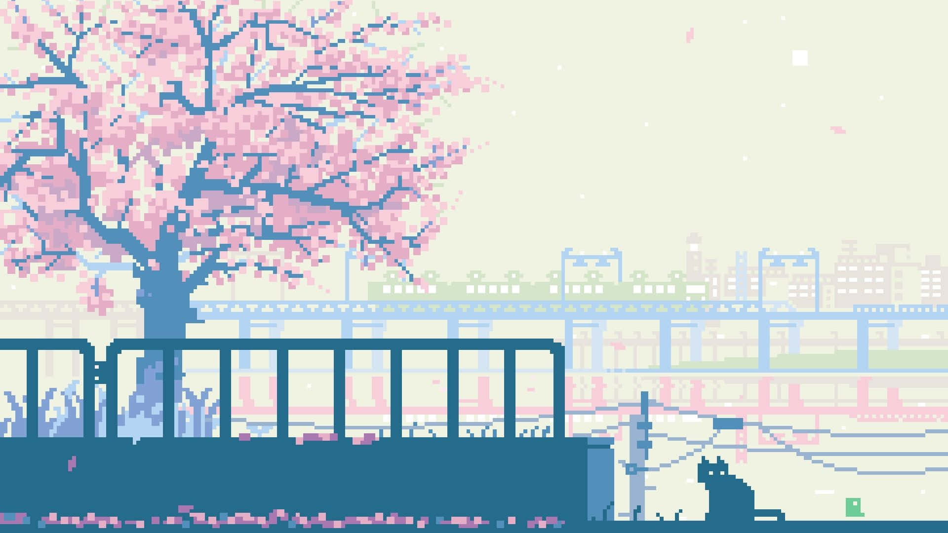 Pixel Art - Sakura Blossom Wallpaper
