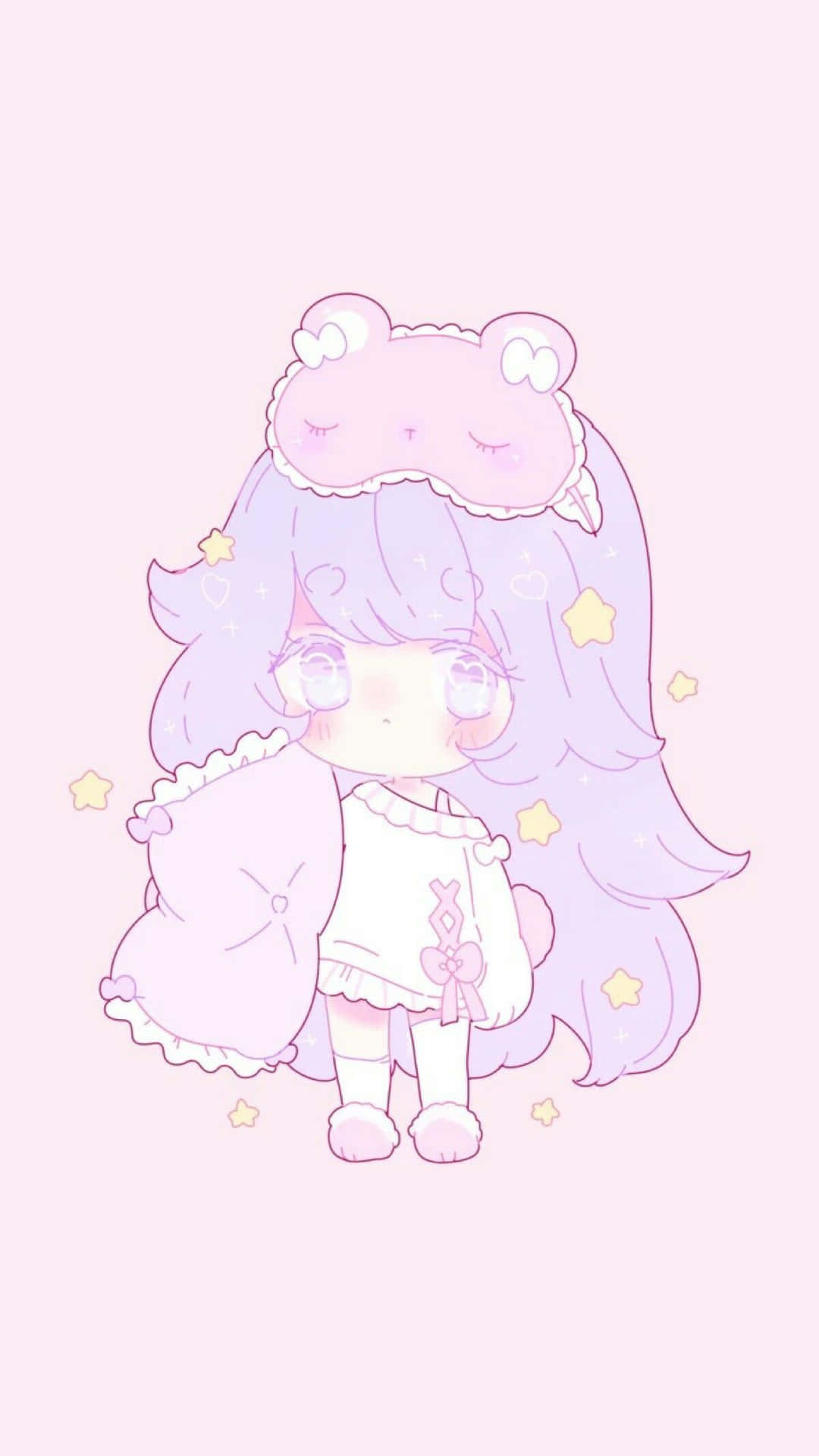 A cute pink anime aesthetic Wallpaper