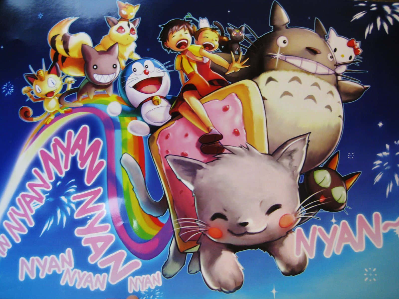 Kawaii Anime Cat Background