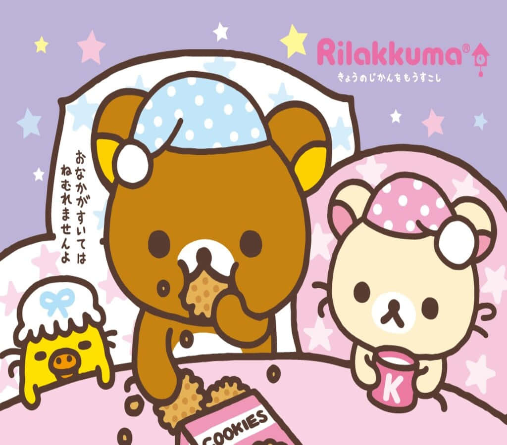 Download Cute Kawaii Bear Illustration Wallpaper | Wallpapers.com