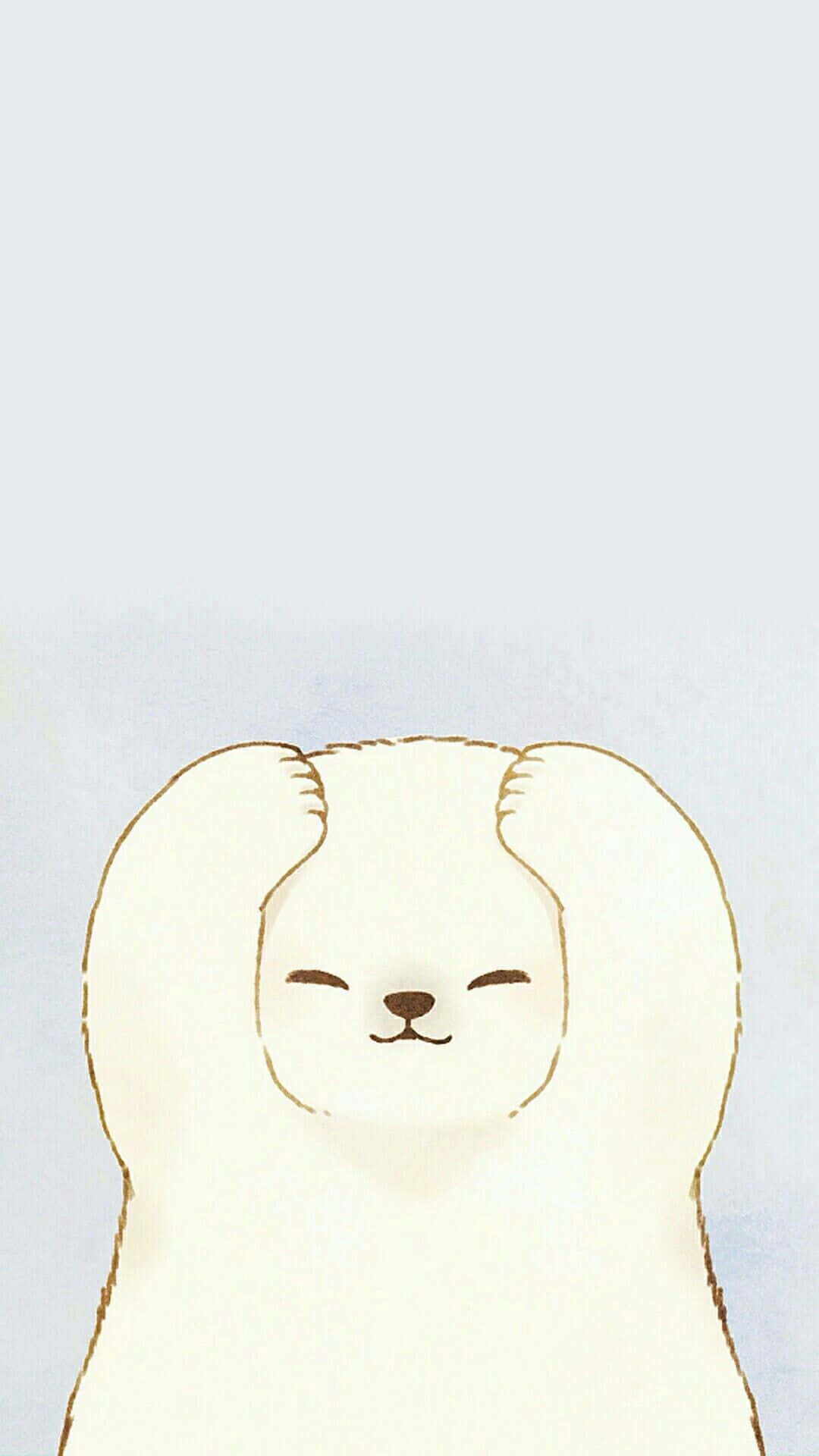 Adorable Kawaii Bear Illustration Wallpaper