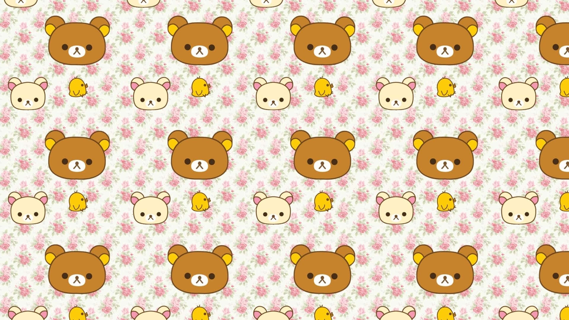 Adorable Kawaii Bear Illustration Wallpaper