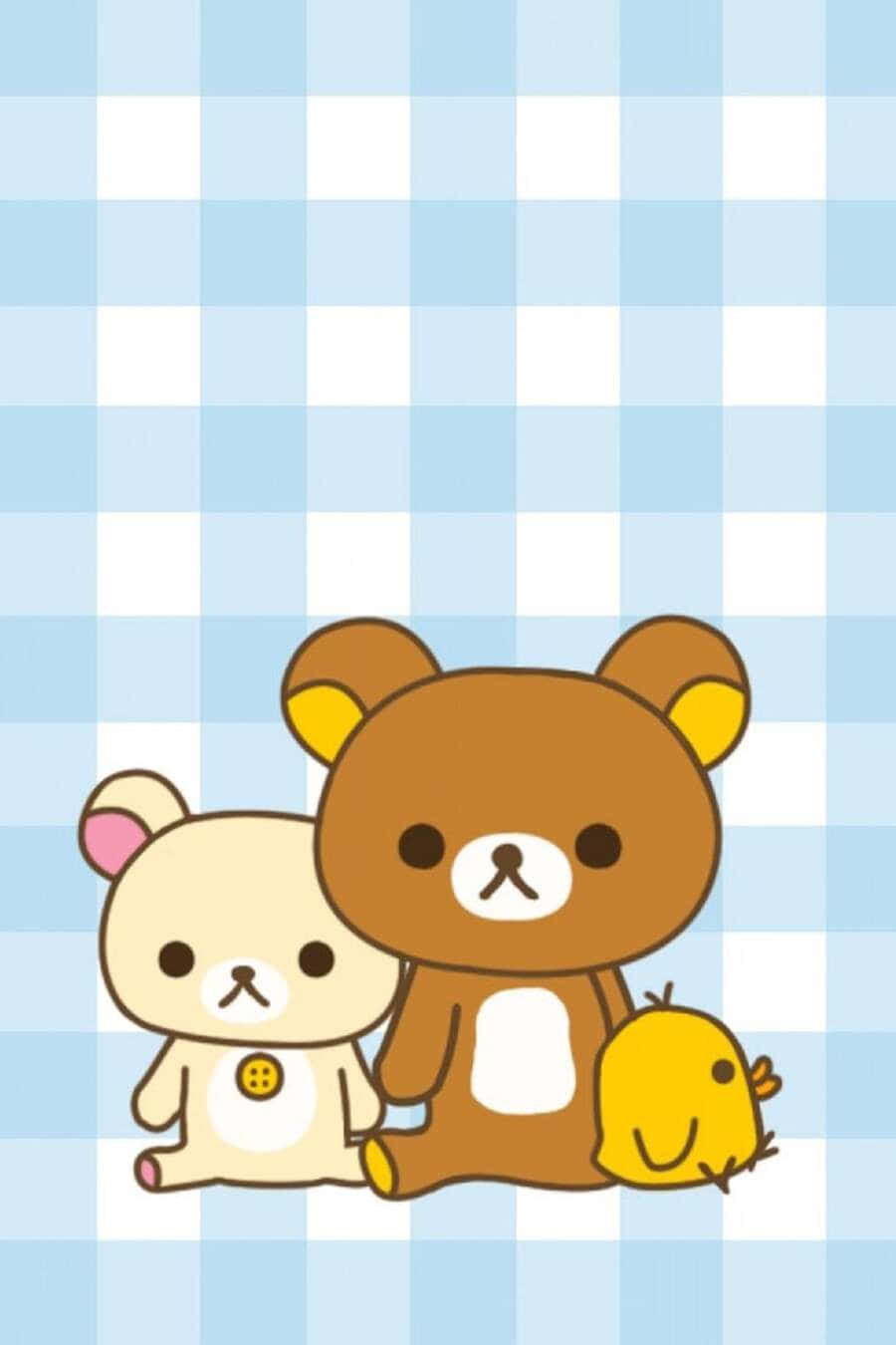 Download Adorable Kawaii Bear Illustration Wallpaper | Wallpapers.com