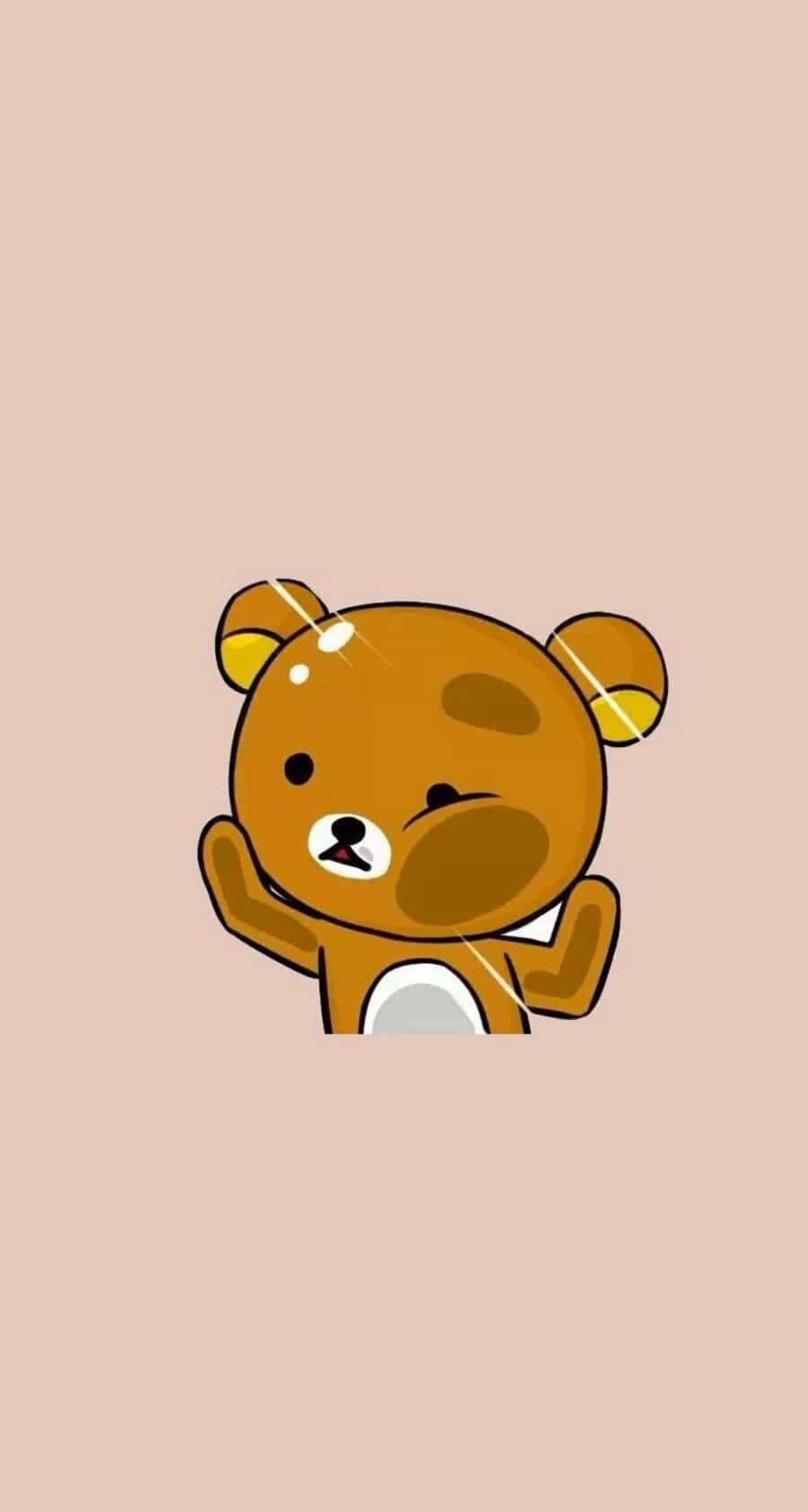 Adorable Kawaii Bear in a cute world Wallpaper