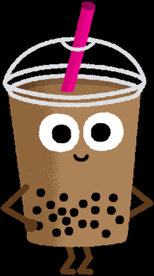 Kawaii Bubble Tea Character.png PNG