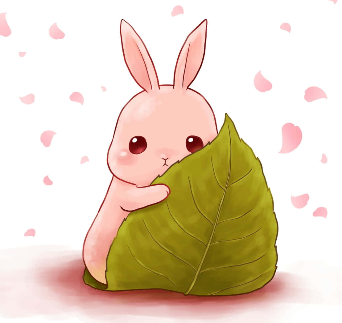 This Adorable Kawaii Bunny is Looking for a Whopping Cuddle!" Wallpaper