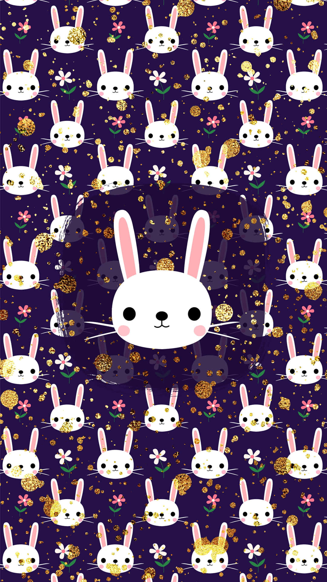 Cute Kawaii Bunny with Bow Wallpaper