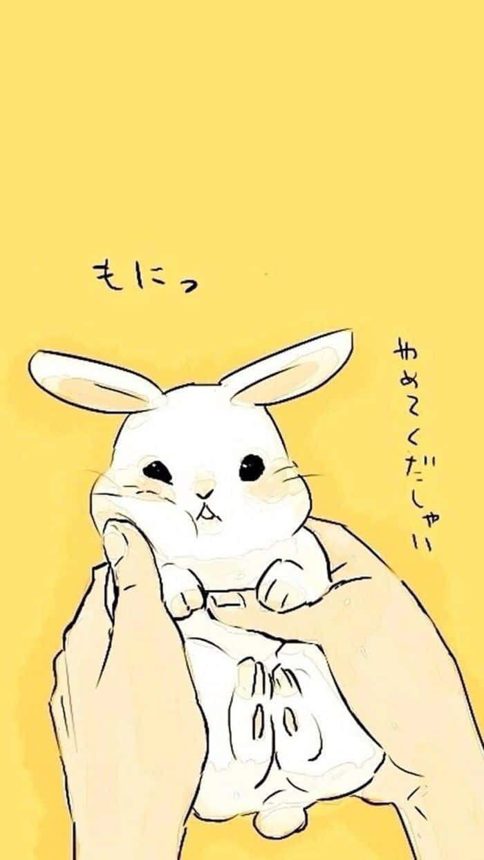 Adorable Kawaii Bunny Illustration Wallpaper