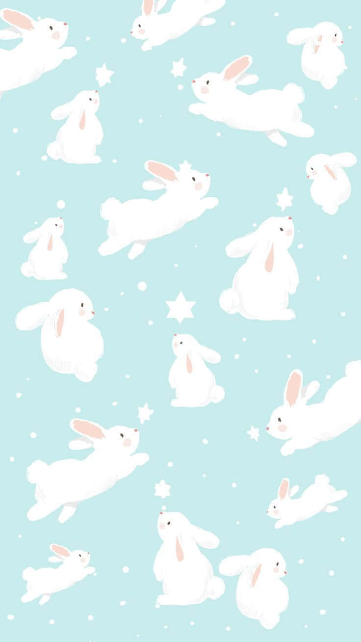 An adorable kawaii bunny is here to bring joy to your life! Wallpaper