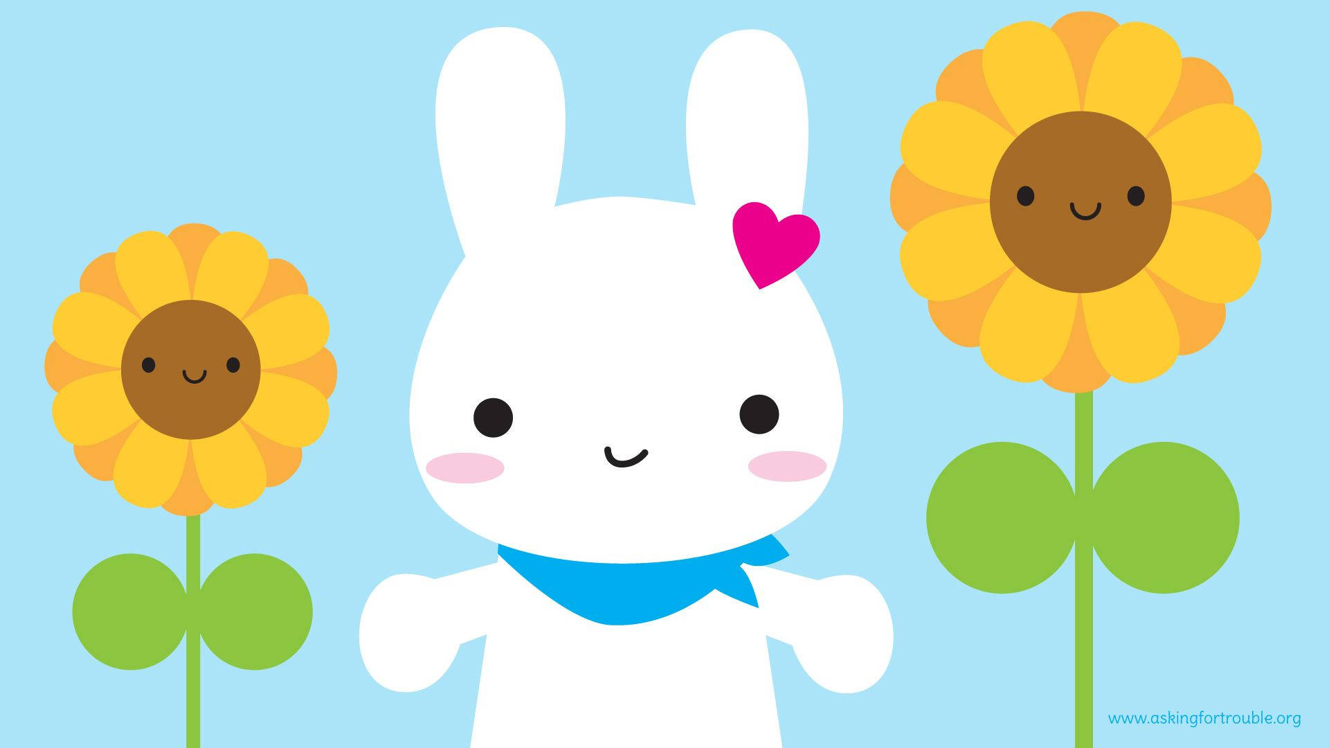 Spread Joy and Sunshine Like This Kawaii Bunny Wallpaper