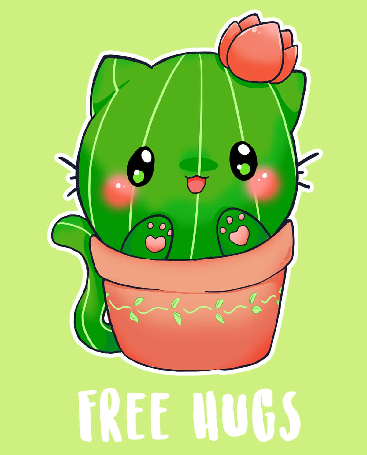 Illustration Adorable De Cactus Kawaii Fond d'écran