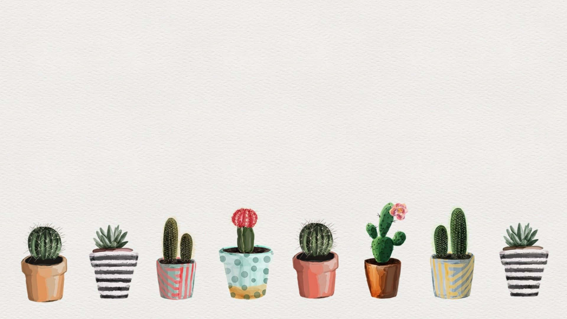Adorable Kawaii Cactus Wallpaper Wallpaper