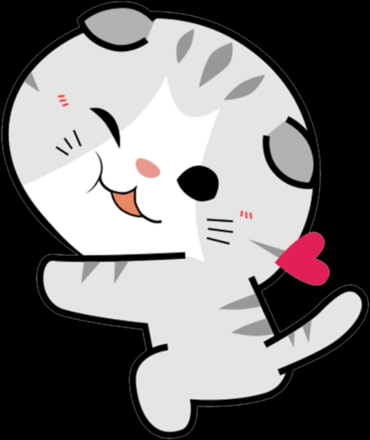 Download Kawaii Cat Cartoon Character | Wallpapers.com