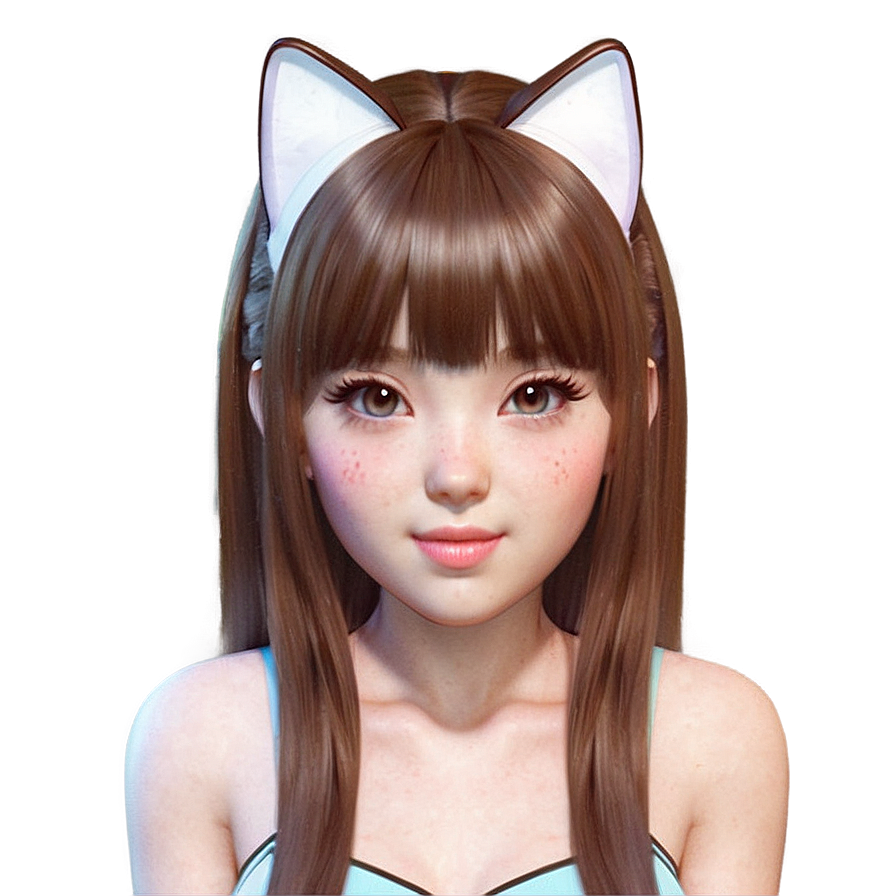 Download Kawaii Cat Ears Art Png 05042024 | Wallpapers.com